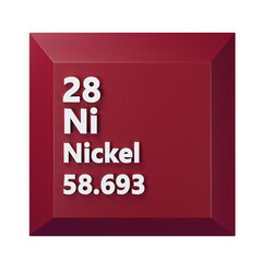 Nickel 3D Periodic Table Icon
