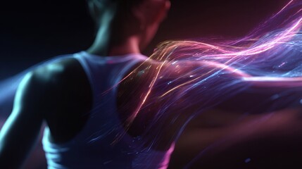 Energy Flow Visualizes the Dynamic Connection Between Body and Movement During an Intense Workout Session Focusing on Physical Performance and Vitality