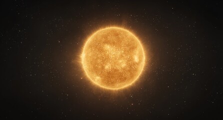 Golden sun, cosmic backdrop