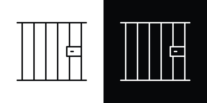 Prison icon Logo Template. lianer pictogram set.