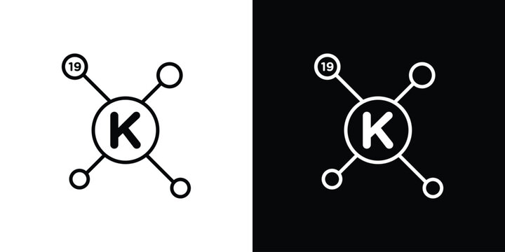 Potassium icon Logo Template. lianer pictogram set.