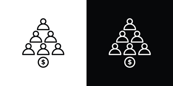 Ponzi scheme icon Logo Template. lianer pictogram set.
