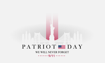 Fototapeta premium Patriot Day September 11th background vector illustration