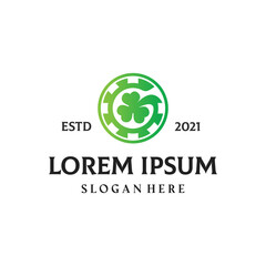 G clover poker chip logo design