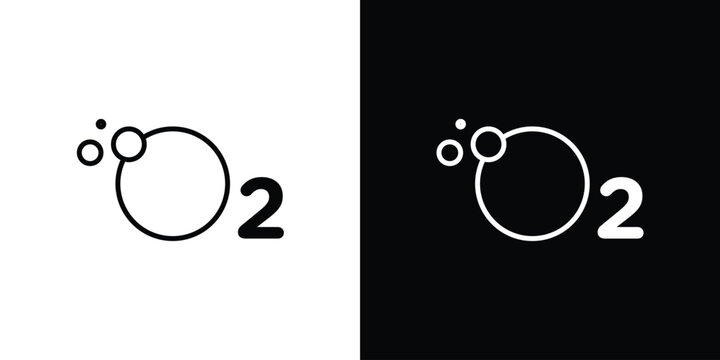 Oxygen O2 icon Logo Template. lianer pictogram set.