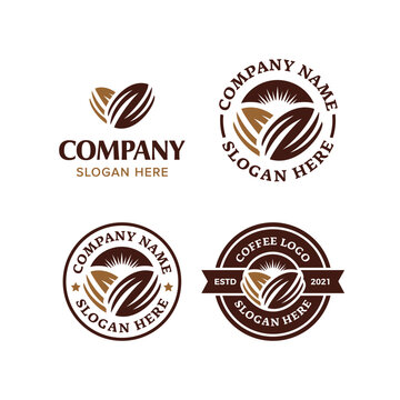 Coffee bean premium logo set collection