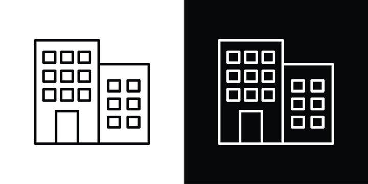Office block icon Logo Template. lianer pictogram set.