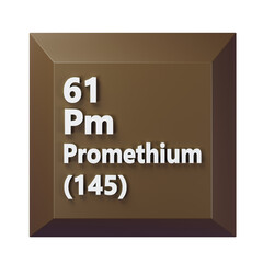 Promethium 3D Periodic Table Icon