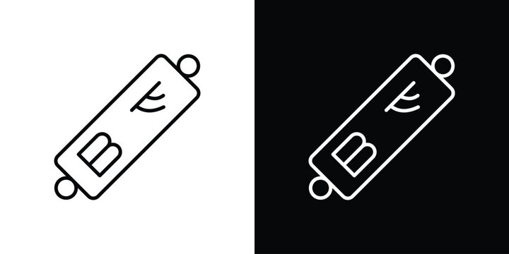 Mezuzah icon Logo Template. lianer pictogram set.