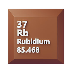 Rubidium 3D Periodic Table Icon