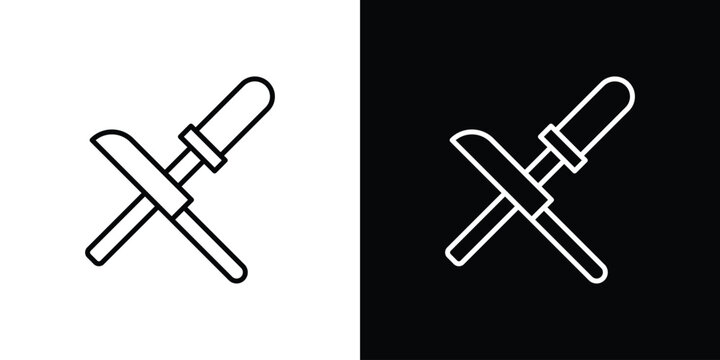 Knife sharpener icon Logo Template. lianer pictogram set.
