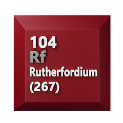 Rutherfordium 3D Periodic Table Icon
