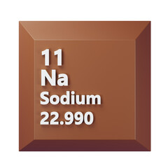 Sodium 3D Periodic Table Icon