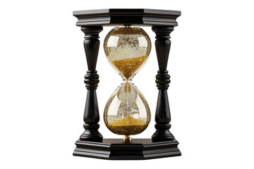 New style golden hourglass isolated on transparent background