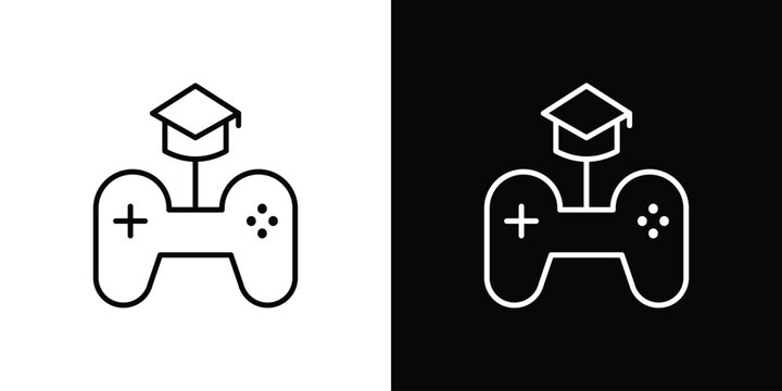 Game based learning icon Logo Template. lianer pictogram set.
