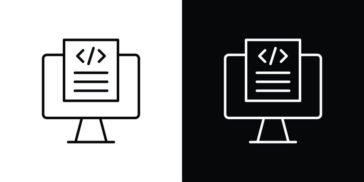 Front end icon Logo Template. lianer pictogram set.
