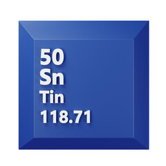 Tin 3D Periodic Table Icon