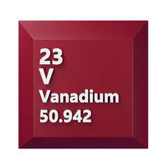Vanadium 3D Periodic Table Icon