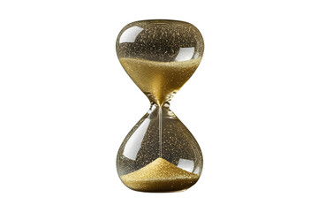 New style golden hourglass isolated on transparent background