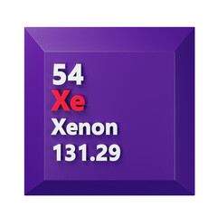 Xenon 3D Periodic Table Icon