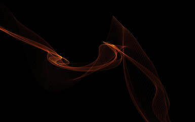 Dark abstract background with a glowing abstract waves