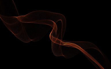 Dark abstract background with a glowing abstract waves