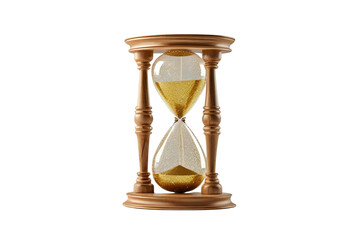 New style golden hourglass isolated on transparent background