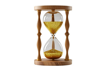 New style golden hourglass isolated on transparent background
