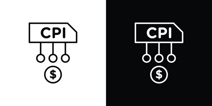 Consumer prices index icon Logo Template. lianer pictogram set.