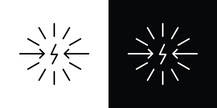 Conflict icon Logo Template. lianer pictogram set.