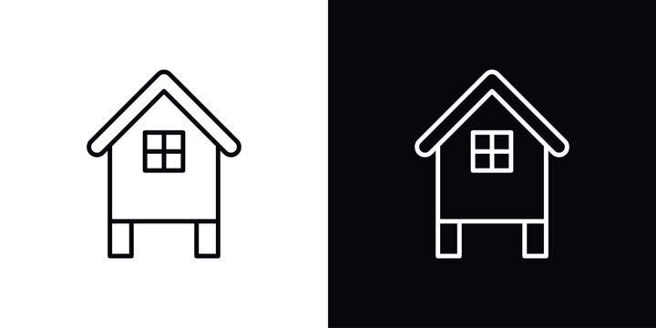 Chicken coop icon Logo Template. lianer pictogram set.