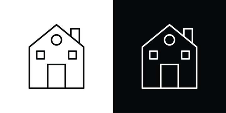 Chalet icon Logo Template. lianer pictogram set.