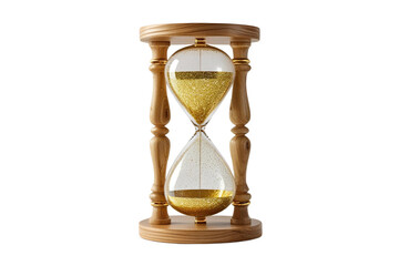 New style golden hourglass isolated on transparent background