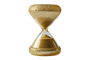 New style golden hourglass isolated on transparent background