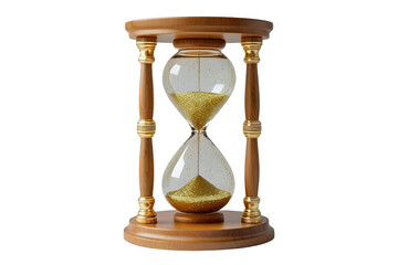 New style golden hourglass isolated on transparent background