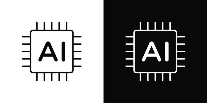 AI icon Logo Template. lianer pictogram set.