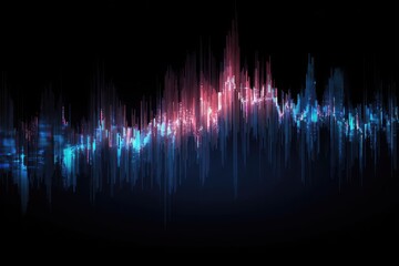 Abstract audio waveform, vibrant colors on black background