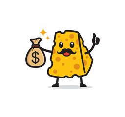 cheese mascot character vector design