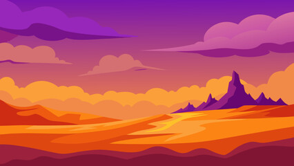 Dramatic Desert Landscape Under a Sky of Bruised Storm Clouds