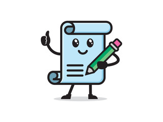 Paper or document mascot character vector design