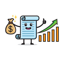 Paper or document mascot character vector design