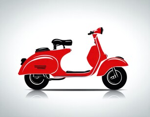 Fototapeta premium Red vintage scooter profile