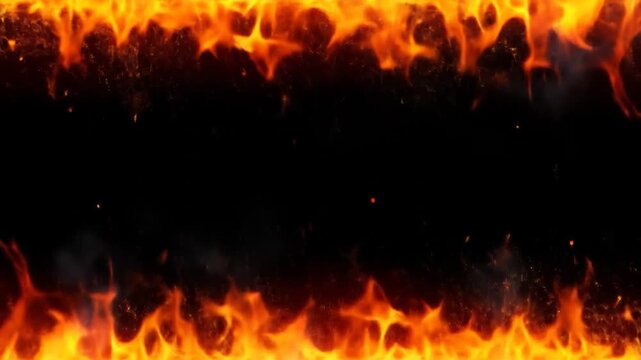 Flames burn top and bottom