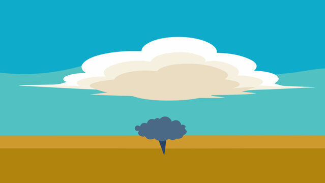 Prairie Landscape with Massive Solitary Thunderstorm