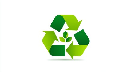 Obraz premium Green recycling logo, a symbol of environmental sustainability and waste reduction