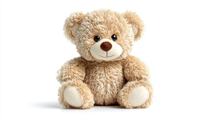 Obraz premium Adorable teddy bear on white, a studio portrait of childhood comfort and joy