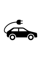 Fototapeta premium Isolated Electric Car Charging Icon with Cable and Plug 