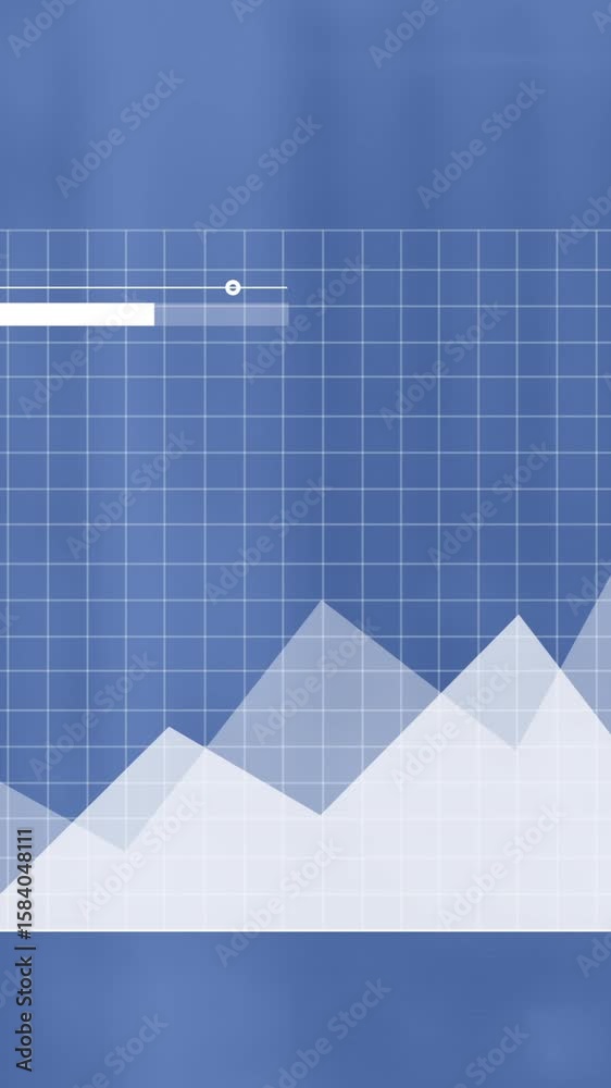 Poster animation of graph processing data moving on blue background