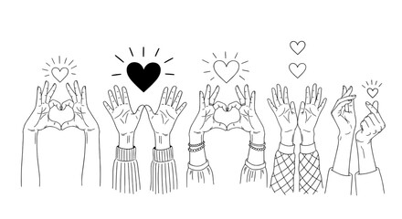 Hands Forming Heart Shapes Love Unity and Affection