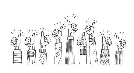 Thumbs Up Positive Feedback Success and Approval Illustration